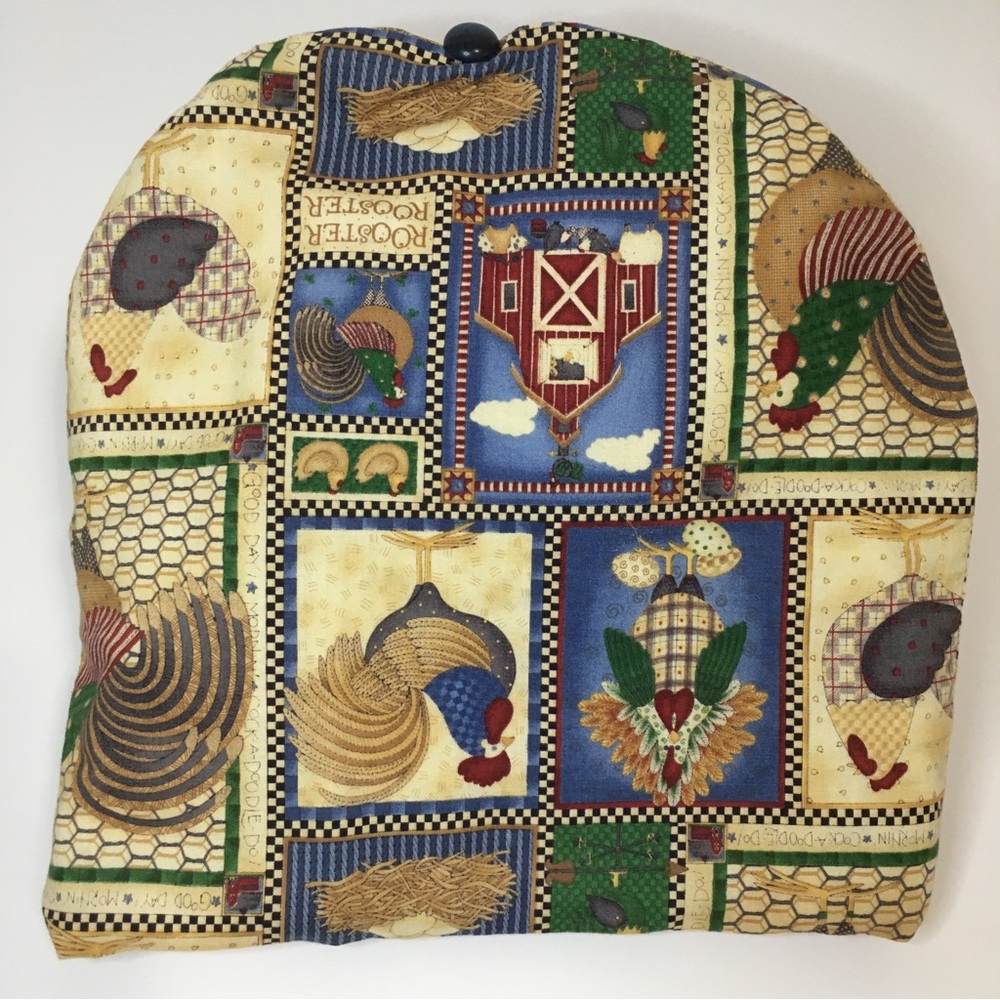 Quilted rooster farmhouse theme Tea cozy